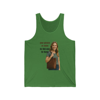 Anpassbares Unisex Jersey Tank  Personalisiertes Geschenk | Lässige Sommerkleidung | Geburtstagsgeschenk | Einzigartiger Stil