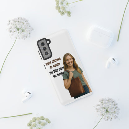 Personalisierte Handyhülle  Benutzerdefinierter Name oder Bild für Dein Telefon | Robuste  Stilvolle Handyhülle | Geschenk für Sie & Ihn