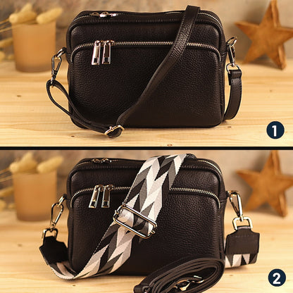 Umhängetasche aus Leder, bauchtasche Damen, Umhängetasche mit zusätzlichem Riemen, Damentasche, Gürteltasche und Geschenk für die Freundin