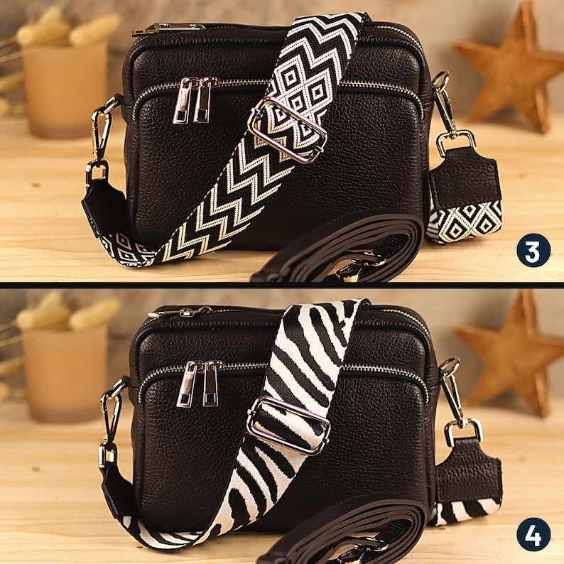 Umhängetasche aus Leder, bauchtasche Damen, Umhängetasche mit zusätzlichem Riemen, Damentasche, Gürteltasche und Geschenk für die Freundin