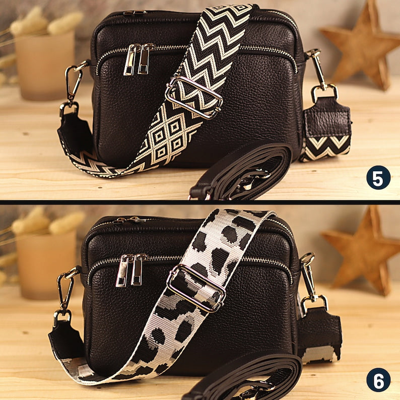 Umhängetasche aus Leder, bauchtasche Damen, Umhängetasche mit zusätzlichem Riemen, Damentasche, Gürteltasche und Geschenk für die Freundin