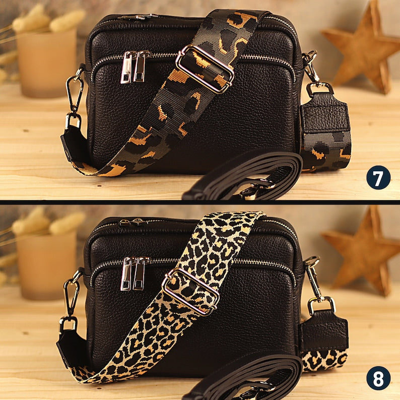 Umhängetasche aus Leder, bauchtasche Damen, Umhängetasche mit zusätzlichem Riemen, Damentasche, Gürteltasche und Geschenk für die Freundin