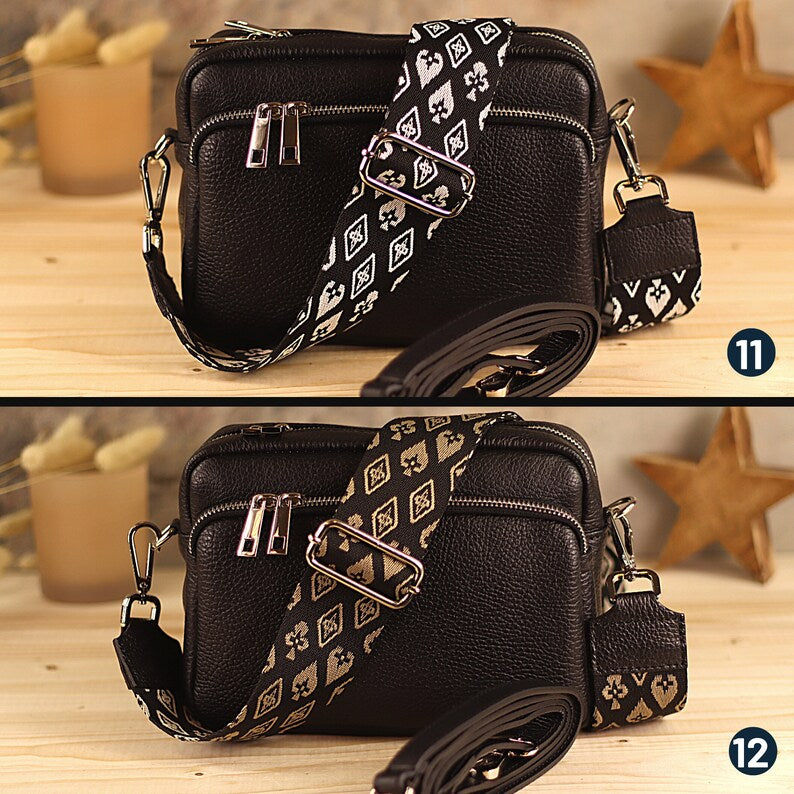 Umhängetasche aus Leder, bauchtasche Damen, Umhängetasche mit zusätzlichem Riemen, Damentasche, Gürteltasche und Geschenk für die Freundin