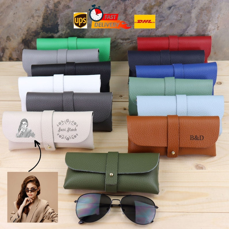 Brillenhalter aus Leder, Sonnenbrillenetui, Geschenk zum Valentinstag, Leder-Sonnenbrillenetui, Brillenetui, Brillenetui, Brillentasche