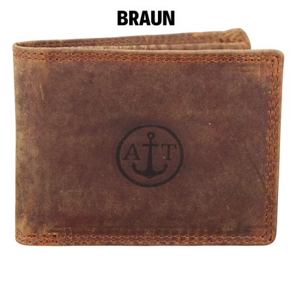 Personalisierte Leder Brieftasche, Geschenk für einen Geburtstag oder Weihnachten, Personalisierte Herren Handmade Leder Brieftasche
