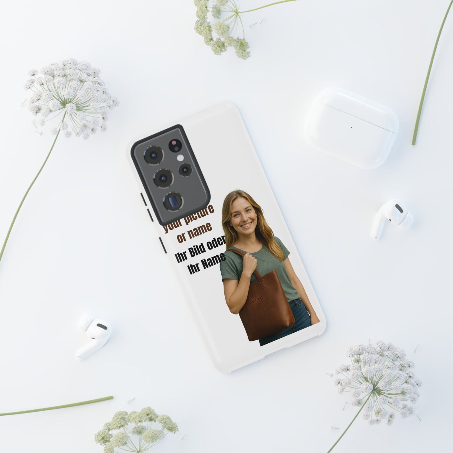 Personalisierte Handyhülle  Benutzerdefinierter Name oder Bild für Dein Telefon | Robuste  Stilvolle Handyhülle | Geschenk für Sie & Ihn