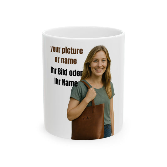 Personalisierte Keramik Tasse mit Name | Foto Tasse | Individuelles Geschenk für Geburtstag, Jahrestag | Büro & Zuhause