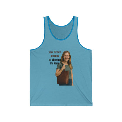 Anpassbares Unisex Jersey Tank  Personalisiertes Geschenk | Lässige Sommerkleidung | Geburtstagsgeschenk | Einzigartiger Stil