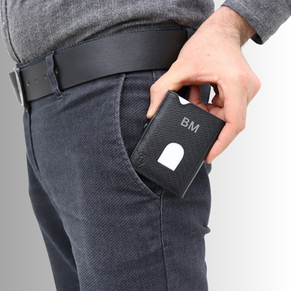 Leder Geldbörse Herren mit Personalisierung, Herren Kartenetui mit Initialen Gravur, Portemonnaie mit RFID, Weihnachtsgeschenk, Kartenfach