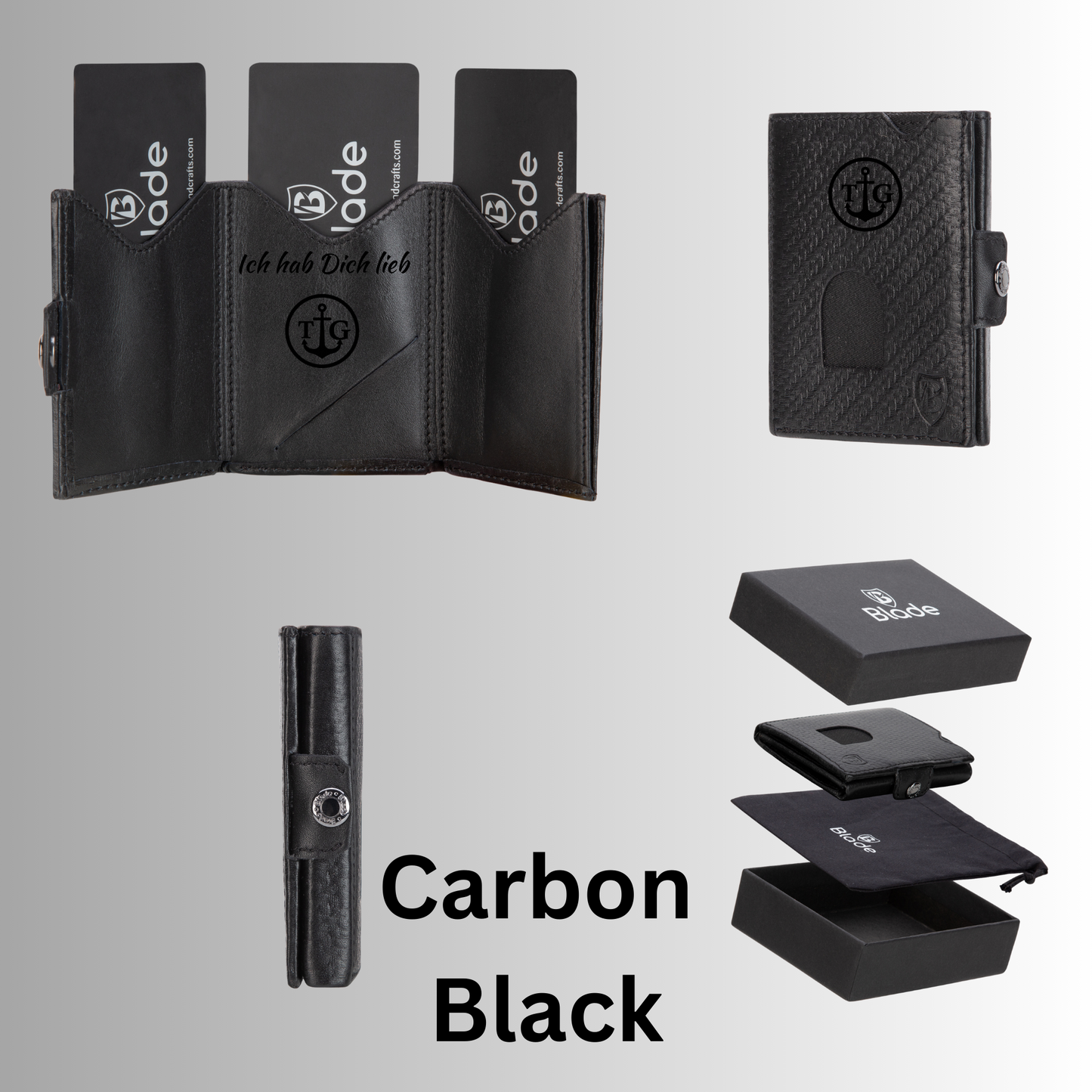 Leder Geldbörse Herren mit Personalisierung, Herren Kartenetui mit Initialen Gravur, Portemonnaie mit RFID, Weihnachtsgeschenk, Kartenfach