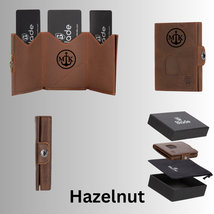 Leder Geldbörse Herren mit Personalisierung, Herren Kartenetui mit Initialen Gravur, Portemonnaie mit RFID, Weihnachtsgeschenk, Kartenfach