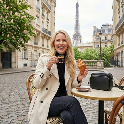 Umhängetasche aus Leder, bauchtasche Damen, Umhängetasche mit zusätzlichem Riemen, Damentasche, Gürteltasche und Geschenk für die Freundin