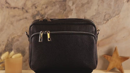 Umhängetasche aus Leder, bauchtasche Damen, Umhängetasche mit zusätzlichem Riemen, Damentasche, Gürteltasche und Geschenk für die Freundin